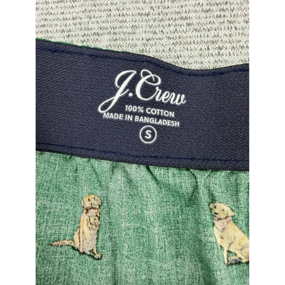 J.Crew Mens Green Golden Retriever Dog Print Cotton Boxers Size S Small